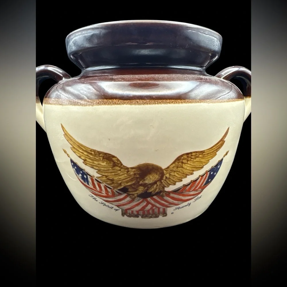 Vintage 1976 McCoy Eagle Bean Crockpot with Lid 343 4 Quart Eagle